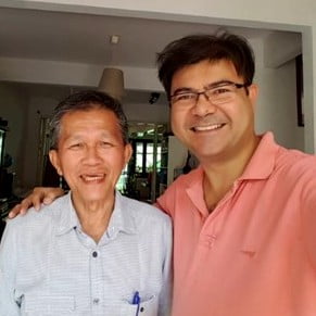 Peter CL Tan with his home builder and life mentor, Mr Goh